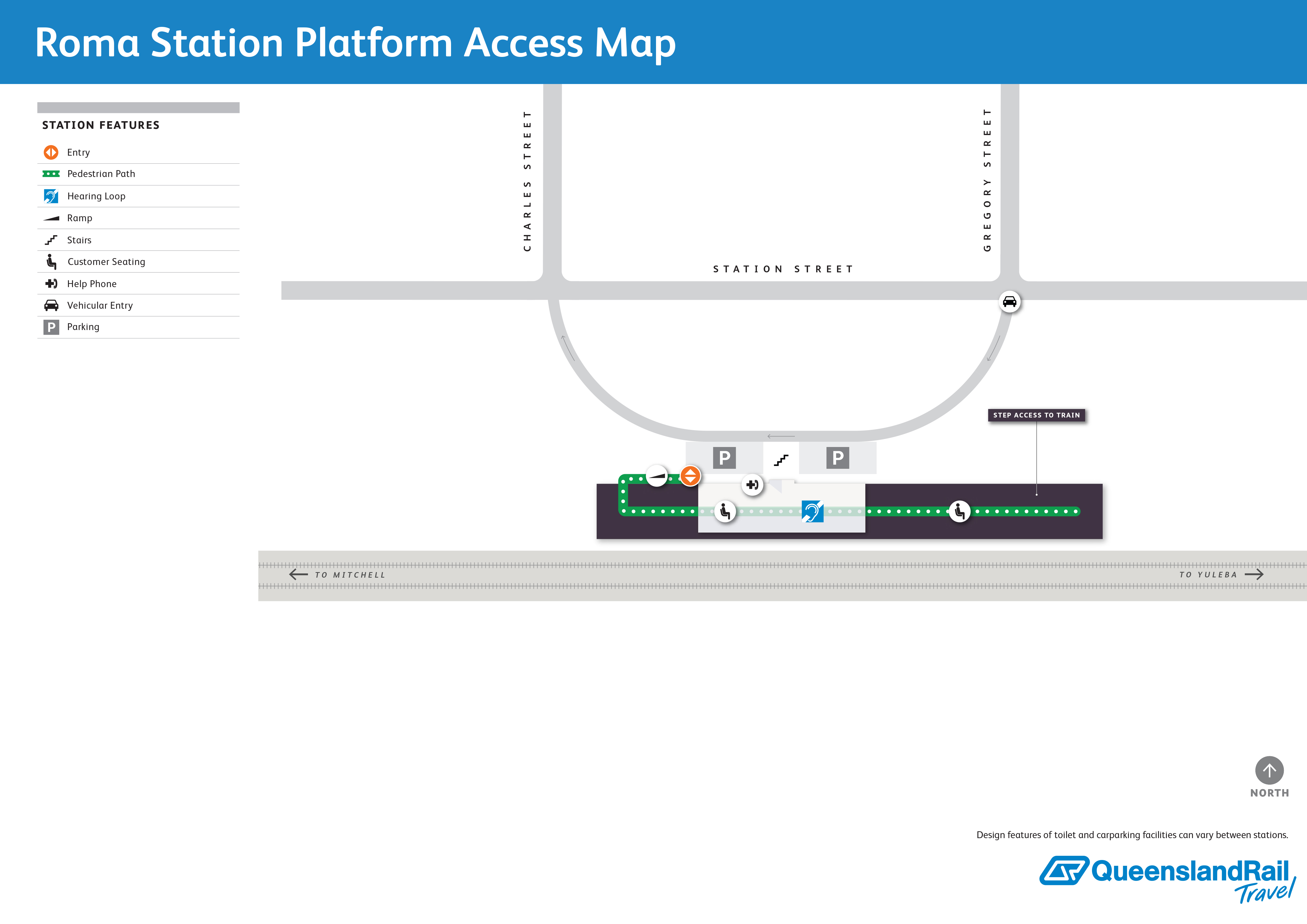 Roma Railway Station map 1